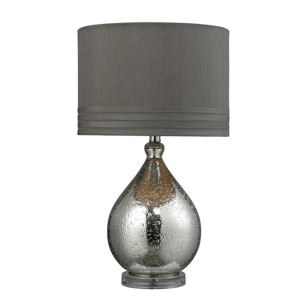 Bubble Glass Table Lamp In Mercury Plate Finish