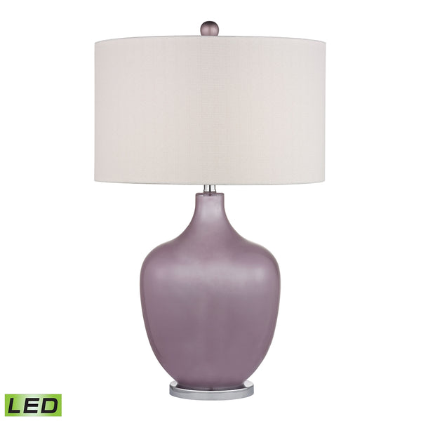 Harlow LED Table Lamp In Lilac Luster And Polished Nickel