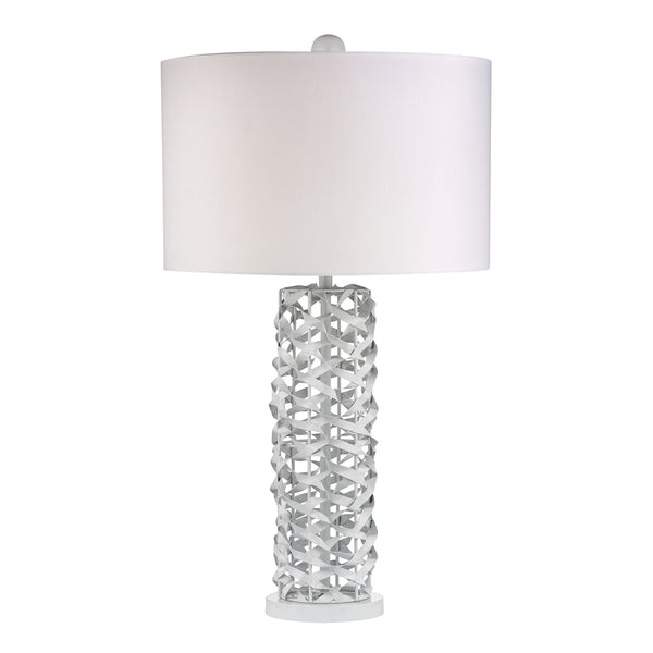 Elgin Metal Ribbon Table Lamp in Gloss White