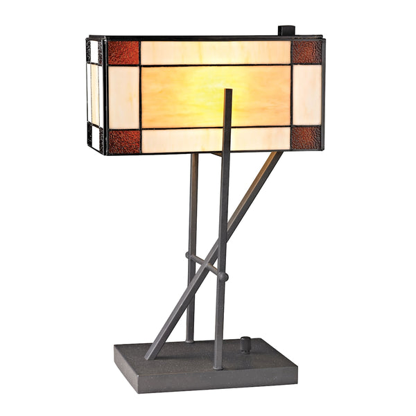 Fort William Tiffany Glass Table Lamp in Matte Black