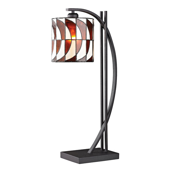 Eastbourne Tiffany Glass Table Lamp in Matte Black
