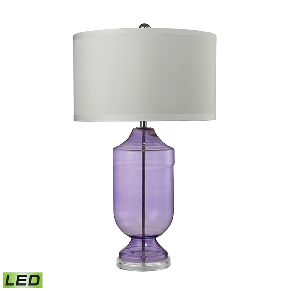 Translucent Trophy LED Table Lamp in Purple Glass