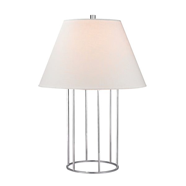 Barrel Frame Table Lamp in Polished Nickel