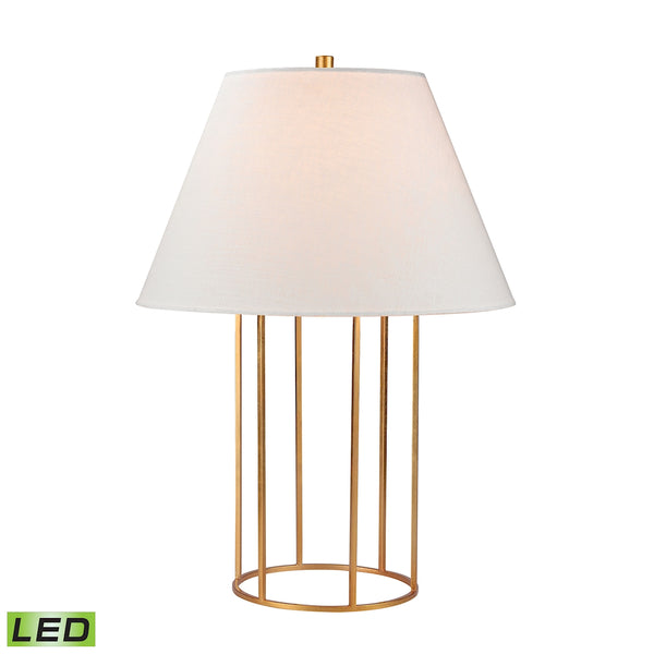 Barrel Frame LED Table Lamp in Gold Leaf