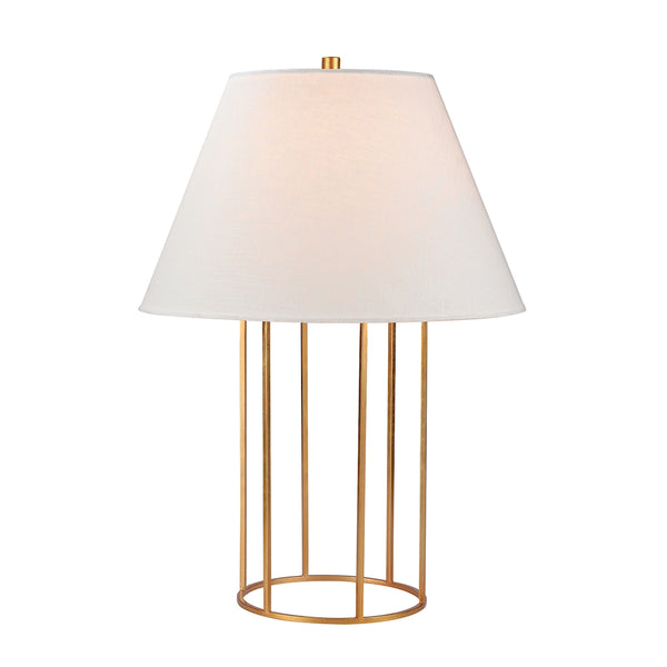 Barrel Frame Table Lamp in Gold Leaf