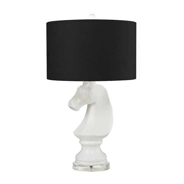 Knight Table Lamp in Gloss White