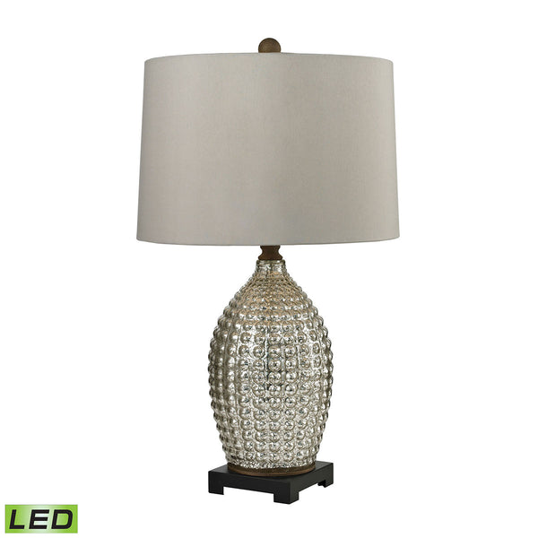 Trump Home Reverse Hammered Glass LED Table Lamp in Antique Mercury