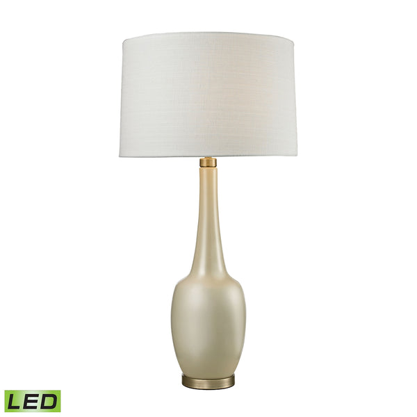 Modern Vase Ceramic LED Table Lamp in Cream