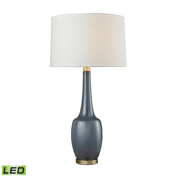 Modern Vase Ceramic LED Table Lamp in Navy Blue