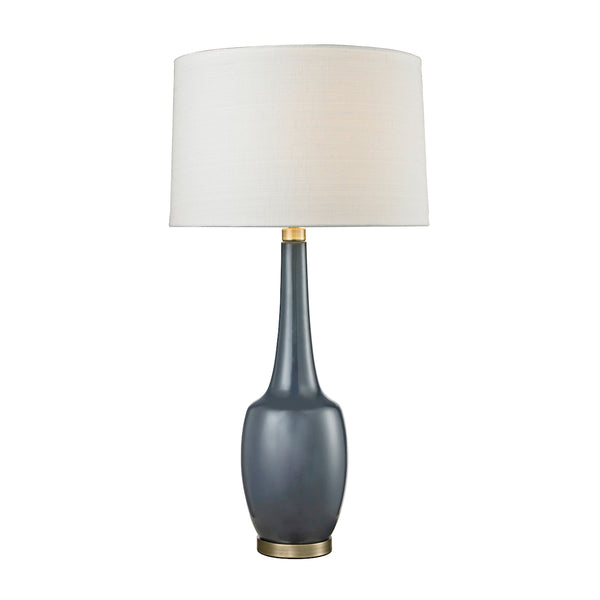 Modern Vase Ceramic Table Lamp in Navy Blue