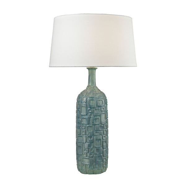 Cubist Ceramic Bottle Lamp in Blue