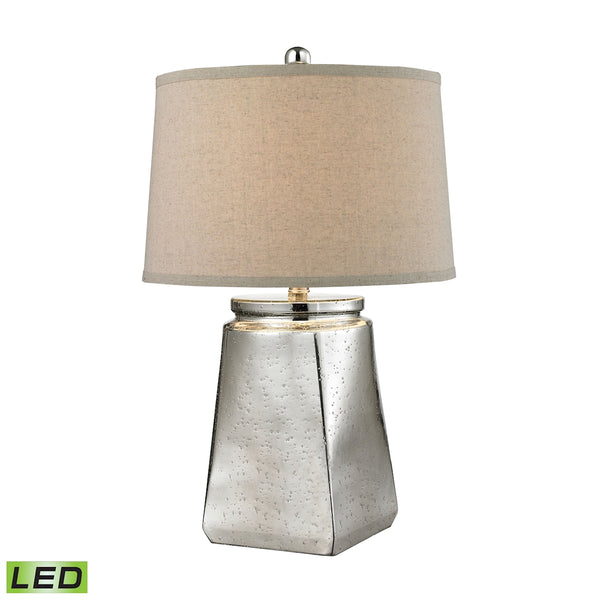 Tapered Square LED Table Lamp in Silver Mercury
