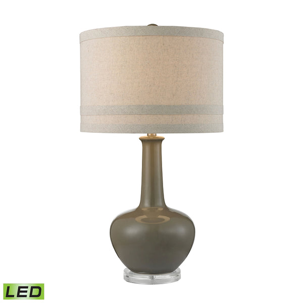 Ceramic LED Table Lamp in Grey Glaze And Acrylic