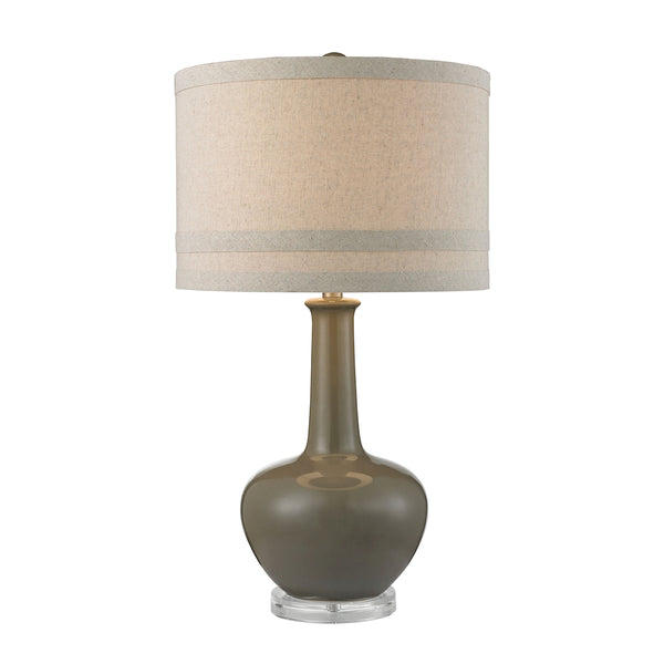 Ceramic Table Lamp in Grey Glaze And Acrylic