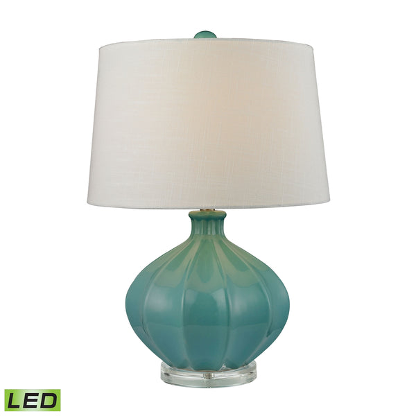 Organic Ceramic LED Table Lamp in Seafoam Glaze