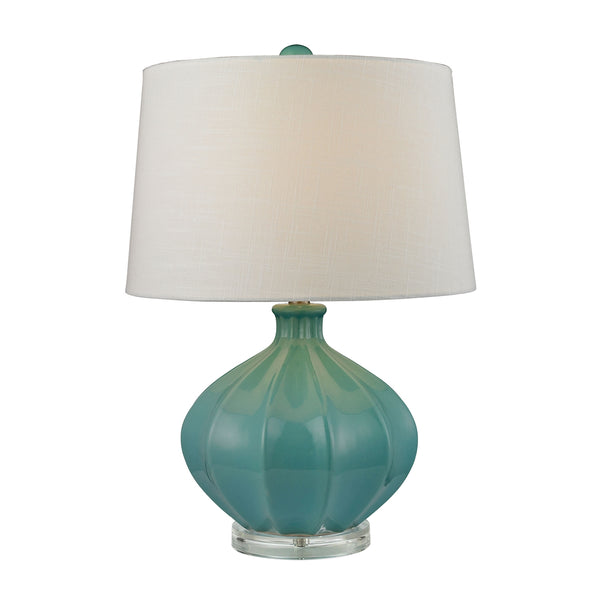 Organic Ceramic Table Lamp in Seafoam Glaze