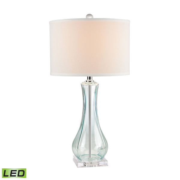 Flaired Glass LED Table Lamp in Translucent Light Green
