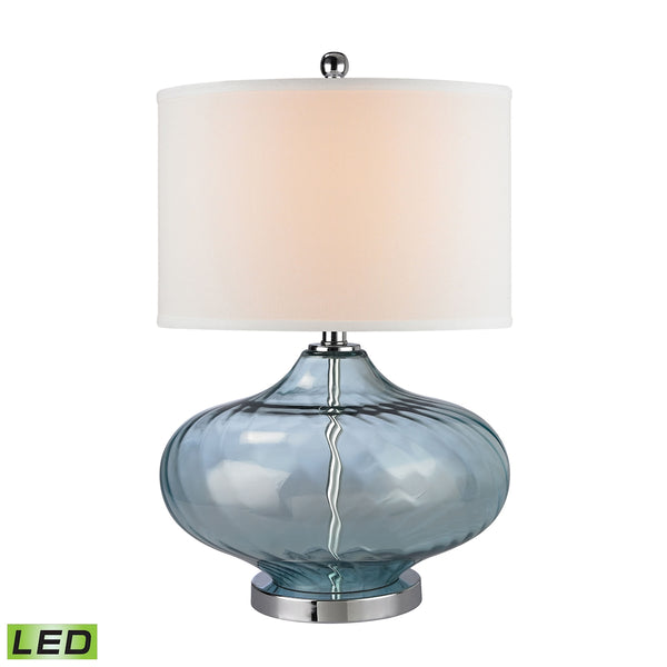 Bulbus LED Table Lamp In Translucent Light Blue Glass