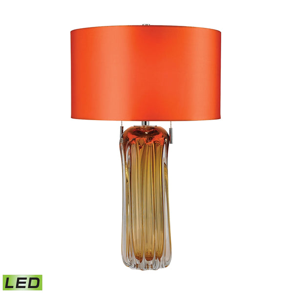 Ferrara Free Blown Glass LED Table Lamp in Amber