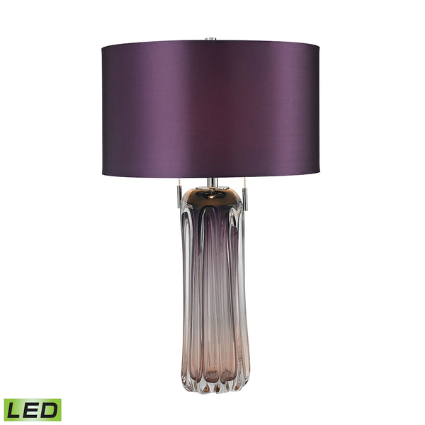 Ferrara Free Blown Glass LED Table Lamp in Purple