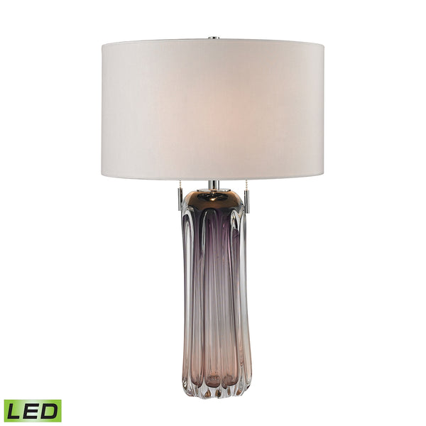 Ferrara Free Blown Glass LED Table Lamp in Purple