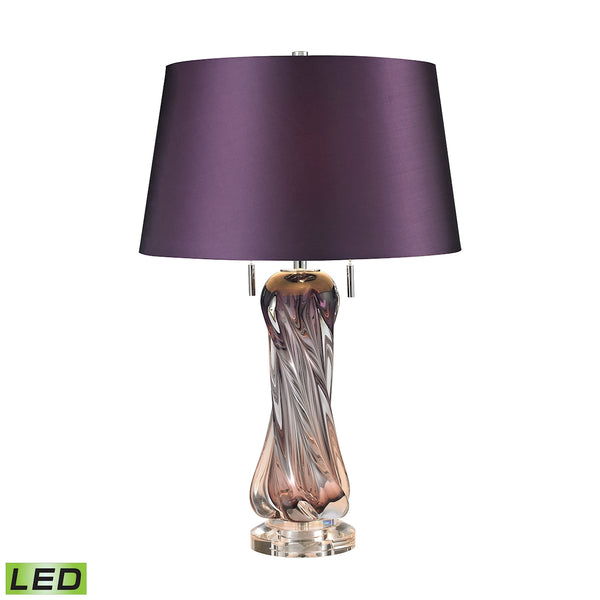 Vergato Free Blown Glass LED Table Lamp in Purple