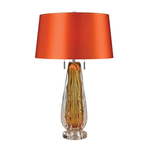Modena Free Blown Glass Table Lamp in Amber