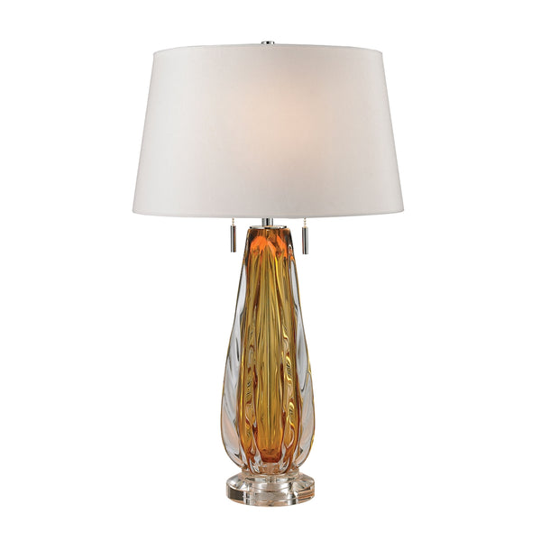 Modena Free Blown Glass Table Lamp in Amber