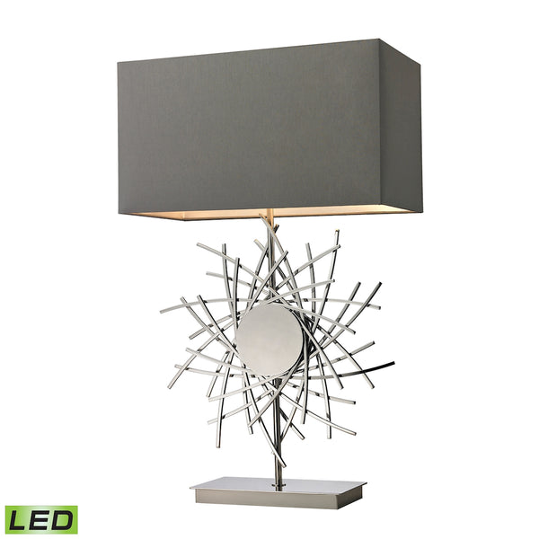 Cesano Abstract Formed Metalwork LED Table Lamp in Polished Nickel