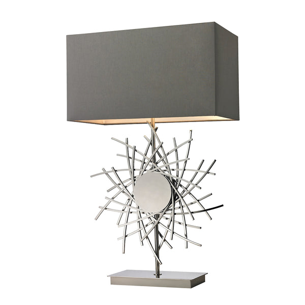 Cesano Abstract Formed Metalwork Table Lamp in Polished Nickel