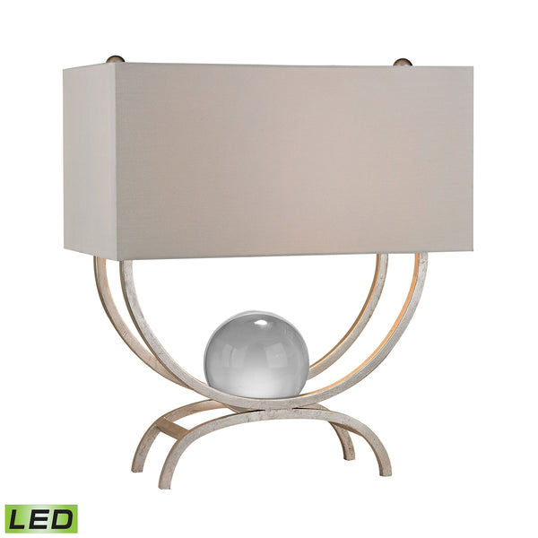 Chelsea Floating Crystal Ball LED Table Lamp in Silver Leaf