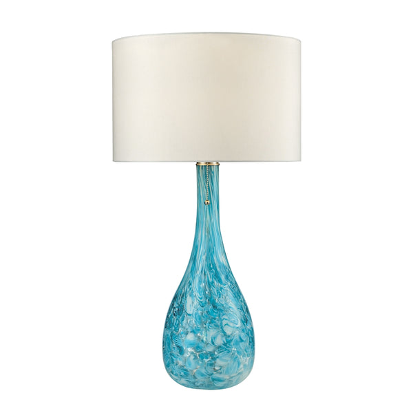 Mediterranean Blown Glass Table Lamp in Seafoam