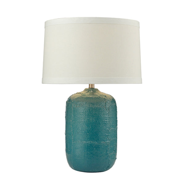 Patchwork Ceramic Table Lamp In Mediterranean Blue Finish