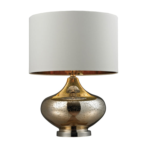 Blown Glass Table Lamp in Gold Antique Mercury Glass And Polished Nickel