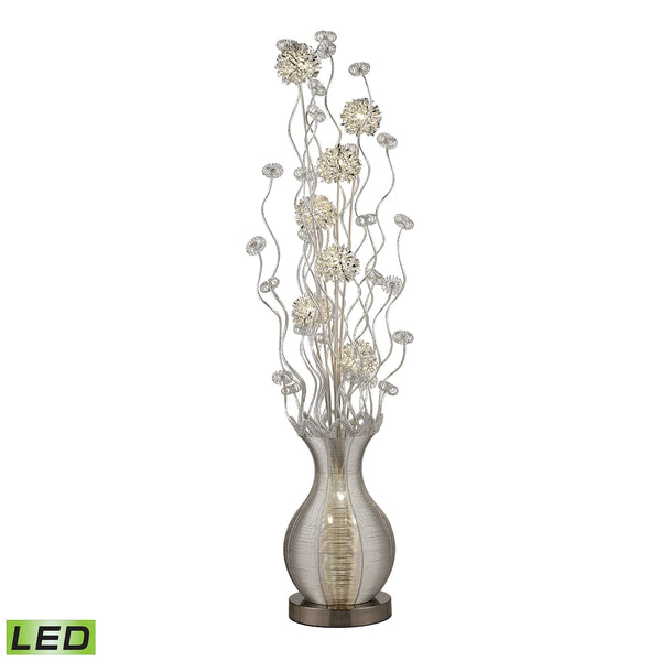 Uniontown Contemporary Floral Display Floor Lamp In Silver