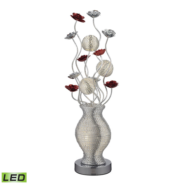 Flute Contemporary Floral Display Floor Lamp In Silver