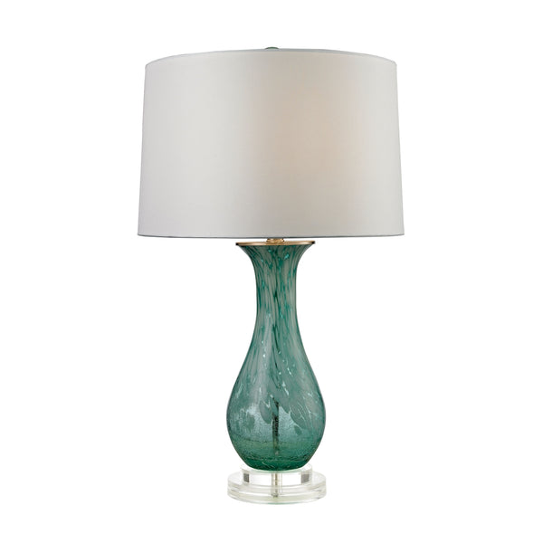 Swirl Glass Table Lamp in Aqua