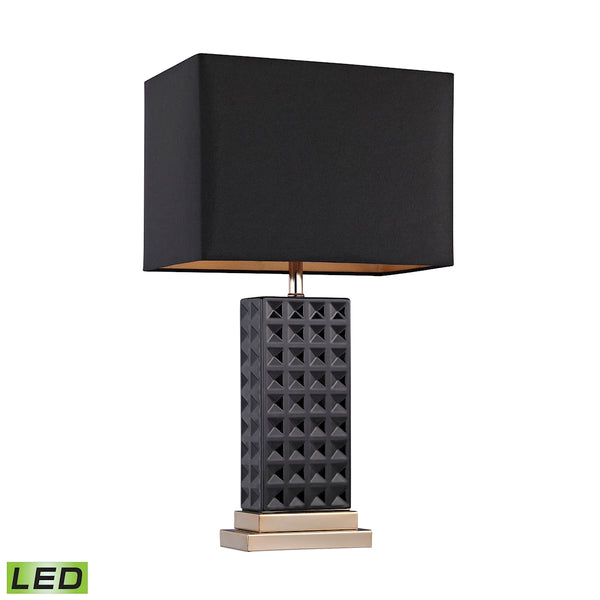 Black Stud Ceramic LED Lamp