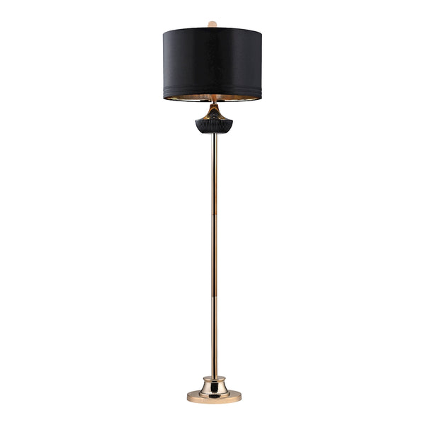 Black Ribbed Genie Floor Lamp