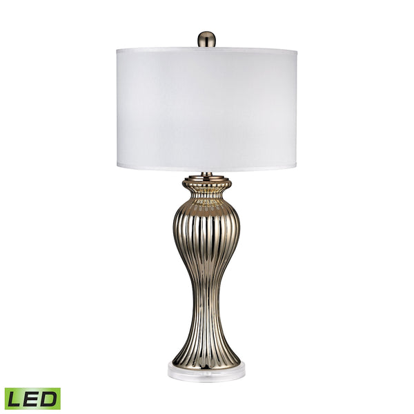 Gold Ribbed Tulip LED Table Lamp
