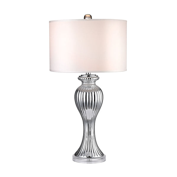 Ribbed Tulip Table Lamp In Silver