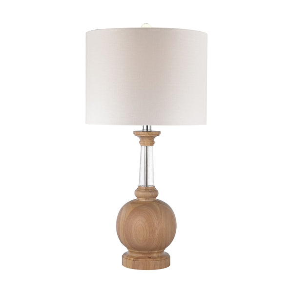 Wood And Crystal Lamp