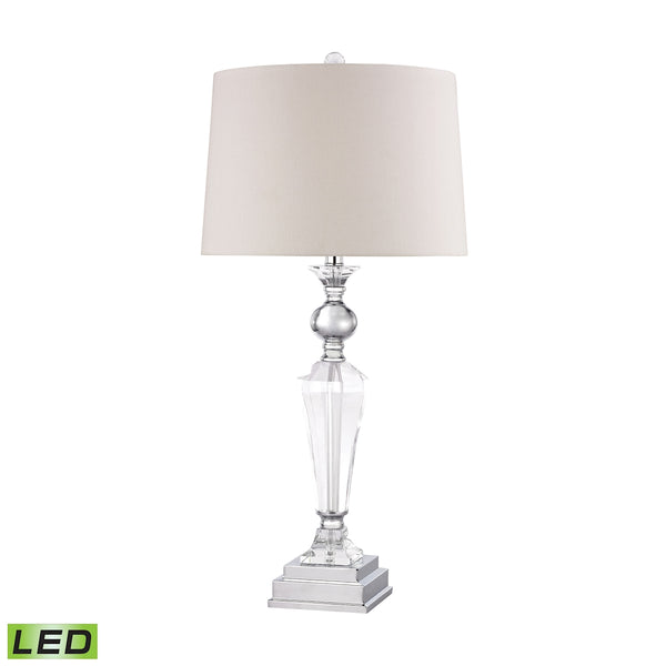 Crystal Column LED Lamp With Chrome Orb
