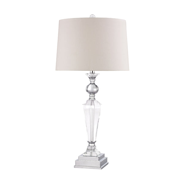 Crystal Column Lamp With Chrome Orb