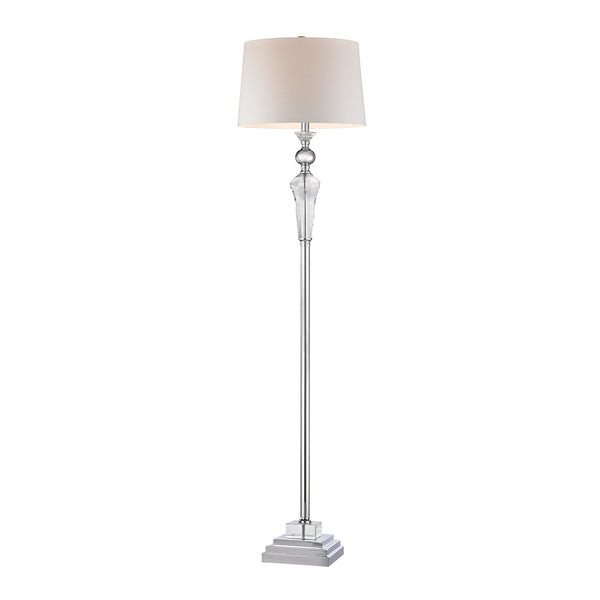 Crystal Column Floor Lamp With Chrome Orb