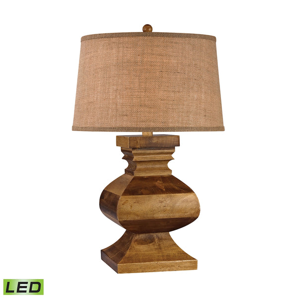 Carved Wood LED Post Lamp