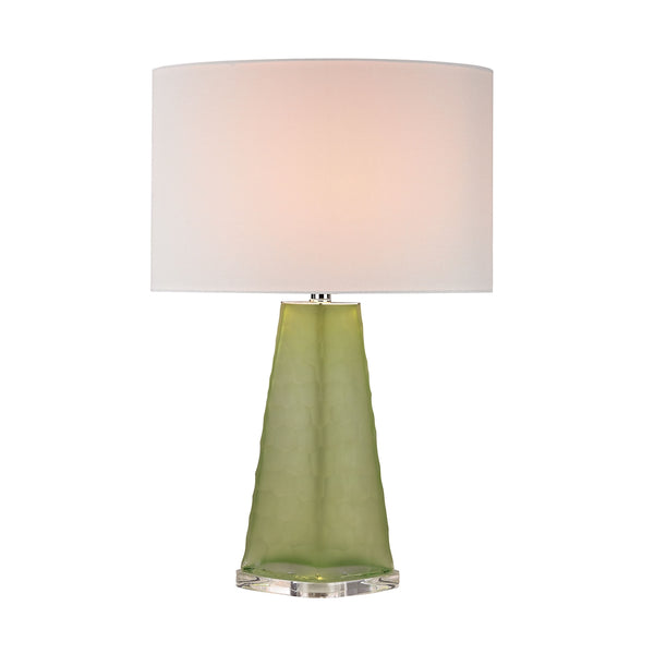 Green Skirted Glass Table Lamp