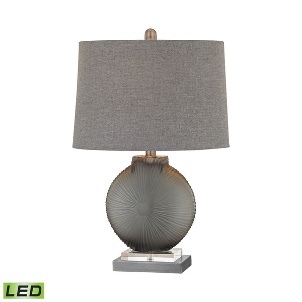 Simone 1 Light LED Table Lamp In Grey And Pewter