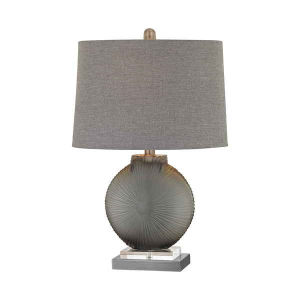 Simone 1 Light Table Lamp In Grey And Pewter