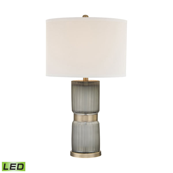 Cotillion 1 Light LED Table Lamp In Grey And Antique Brass